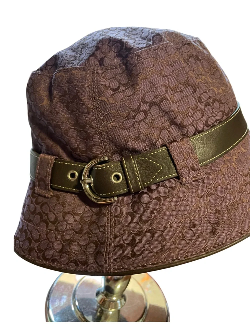 Coach Purple Tonal Signature Bucket Hat with Buckle Trim VINTAGE NWT